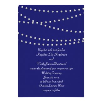 Party Lights on indigo Wedding Invitation