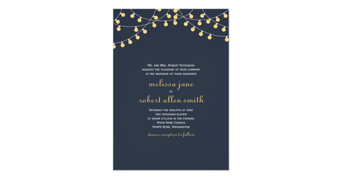 Party Lights Wedding Invitation Zazzle