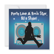 Party Like A Rock Star 80's Party Invitations