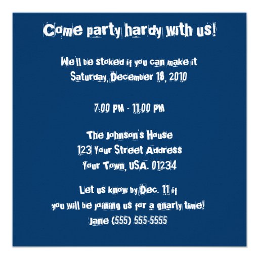 Party Like A Rock Star 80's Party Invitations