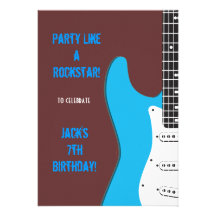 Party Like a Rockstar blue Custom Announcements