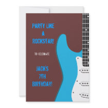 Party Like a Rockstar blue Custom Announcements
