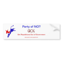 Party of No Bumper Sticker