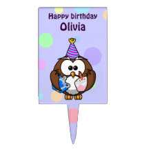 party owl cake pick
