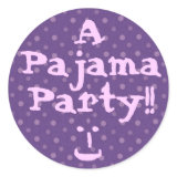 PARTY - Pajama Party Purple Polka Dots Sticker sticker