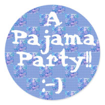 PARTY - Pajama Party with with Blue Checks Stickers