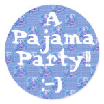 PARTY - Pajama Party with with Blue Checks stickers