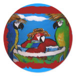 Party Parrots Round Sticker