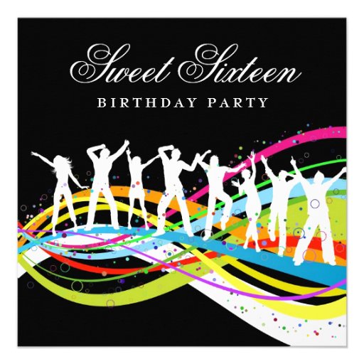 Party People Sweet Sixteenth Birthday Invitation