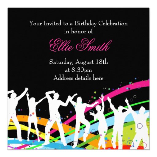 Party People Sweet Sixteenth Birthday Invitation