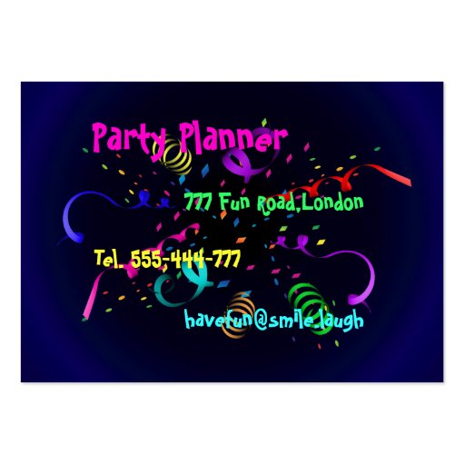 Party Planner Business Card Template