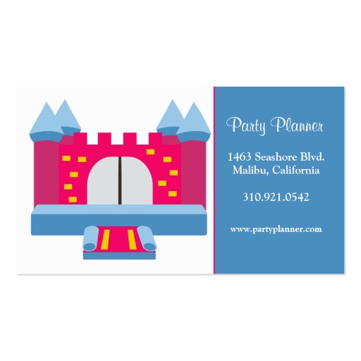 Party Planner Business Cards (front side)