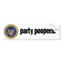 Party Poopers bumper stickers