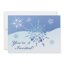 Party Snowflakes - Holiday Party Personalized Invites