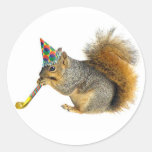 Party Squirrel Round Stickers