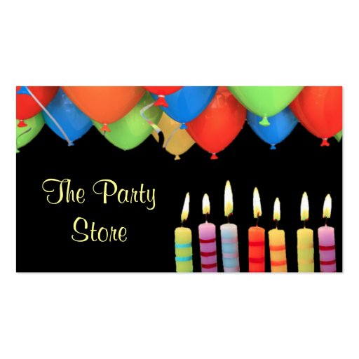 Party Store Candles Business Card Black (front side)
