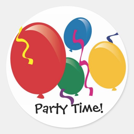 Party Time Balloons Stickers Zazzle