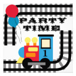Party Time Birthday Train Invitations