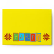 Party Time Bold Block Lettering envelope