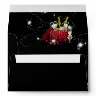 Party Time Champagne Confetti Black envelope