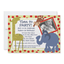 Party Time Circus/ Photo Personalized Invite