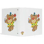 party time clown bear design vinyl binders