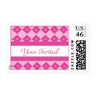 Party Time Collection Pink Diamond Print Postage stamp