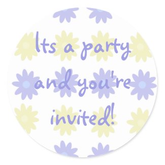 Party Time Collection Purple Floral sticker