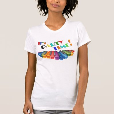 Party Time Colorful Keyboard T Shirts