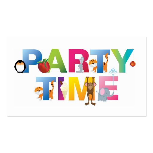 party time for kids business card (back side)
