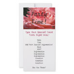 Party Time! Invitation Card Pink Rose Flower Event Photo Greeting Card