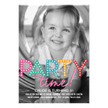 Party Time Photo Birthday Invitation