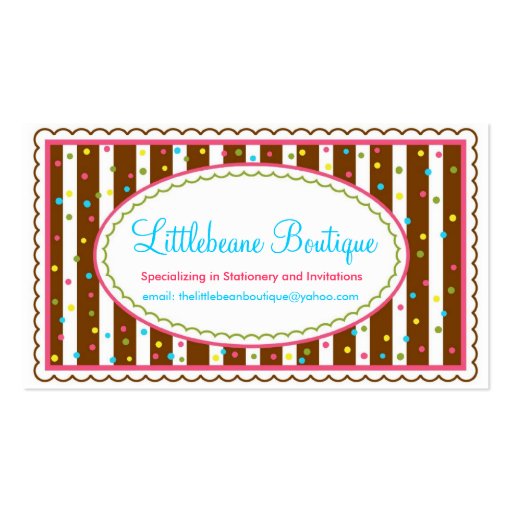 Party Time Sprinkles Business Calling Cards Business Cards (front side)
