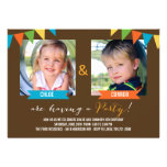 Party Together Birthday Invitations - Brown invitations