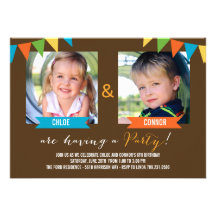 Party Together Birthday Invitations - Brown