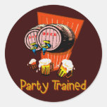 Party Trained Round Stickers