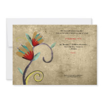 Party tulips elegant swirls old style invitation