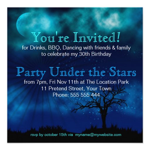 Party Under the Stars Special Invitation