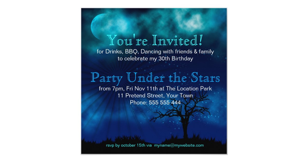 Party Under the Stars Special Invitation | Zazzle