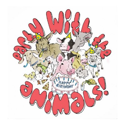 PARTY WITH THE ANIMALS PRINT by SUNZUP4U