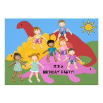 Party With The Dinos Birthday 5x7 Invitation