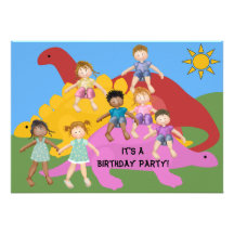 Party With The Dinos Birthday 5x7 Invitation