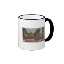 Pasadena, CA - Residental Street Scene & Palms Coffee Mug