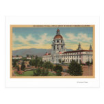 Pasadena, CA - View of City Hall & Public Librar Postcard