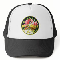 Pasadena California Vintage Luggage Label Mesh Hat