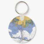 Pascagoula,Mississippi Nautical Chart Keychain