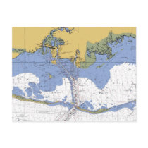 Pascagoula,Mississippi Nautical Chart Postcard by sailorpatp Pascagoula,Mississippi Nautical Chart Postcard