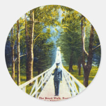 paseo del tablero etiqueta redonda