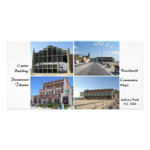 Paseo marítimo y señales del parque NJ de Asbury Tarjetas Fotográficas Personalizadas