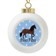 Paso Fino Bay Horse White Christmas Trees Ornament